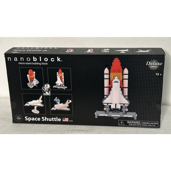 New Nanoblock Deluxe Edition Level 6 Ohio Art Space Shuttle: 1600 Pcs 12+ Gift